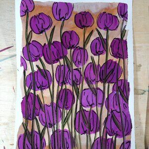Original Painting By Rachael Potter Untitled Floral Series Painting 1/3